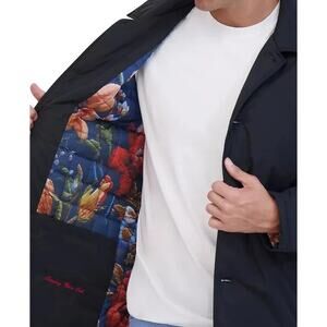 Robert Graham Black Men's Lightly Padded Car Coat Size Large $275 NWT